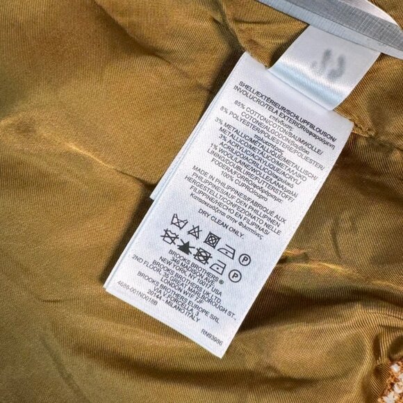 Brooks Brothers Tweed Blazer Sz 6 Tan Fringe Trim Career Old Money Office Work - Picture 11 of 14